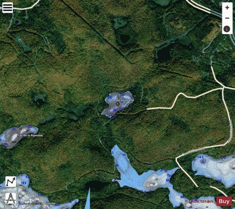 Caille, Lac a la depth contour Map - i-Boating App - Satellite