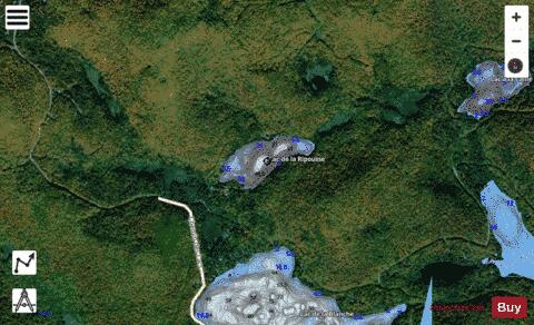 Ripousse, Lac de la depth contour Map - i-Boating App - Satellite