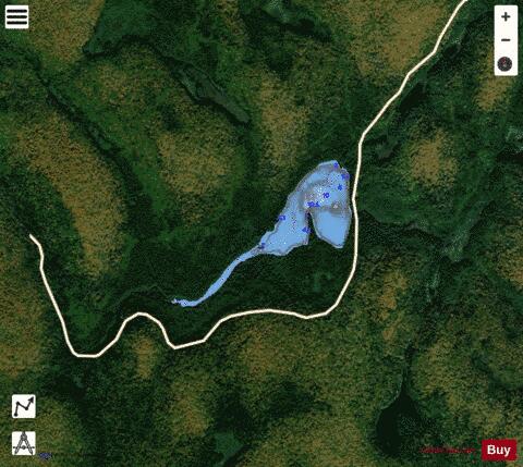 Oberon, Lac depth contour Map - i-Boating App - Satellite