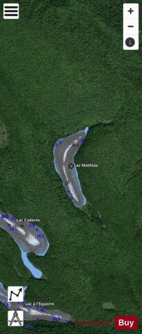 Mathias, Lac depth contour Map - i-Boating App - Satellite