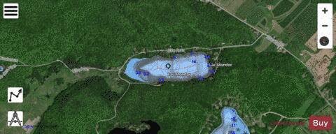 Mondor, Lac depth contour Map - i-Boating App - Satellite