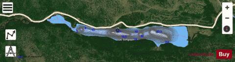 Simpson, Lac depth contour Map - i-Boating App - Satellite