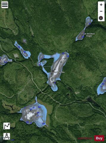 Tete, Lac de la depth contour Map - i-Boating App - Satellite
