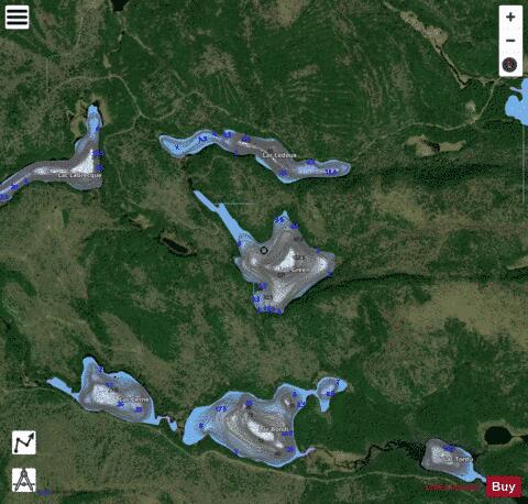 Green, Lac depth contour Map - i-Boating App - Satellite