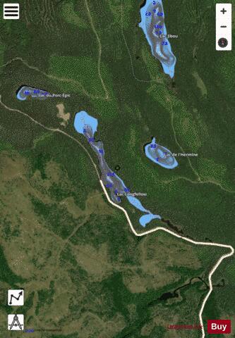 Longfellow, Lac depth contour Map - i-Boating App - Satellite