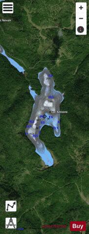 Antoine, Lac depth contour Map - i-Boating App - Satellite