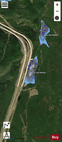 Roches, Lac des depth contour Map - i-Boating App - Satellite