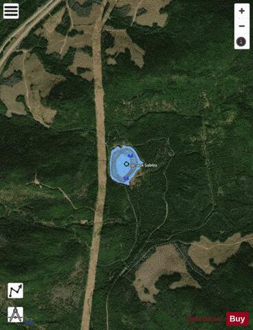 Sables, Lac aux depth contour Map - i-Boating App - Satellite