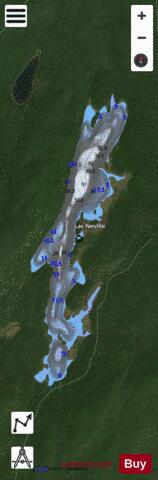 Neville, Lac depth contour Map - i-Boating App - Satellite