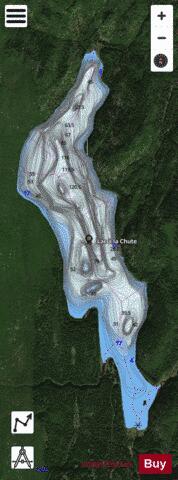 Chute, Lac a la depth contour Map - i-Boating App - Satellite