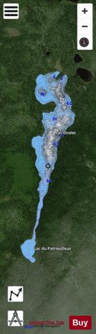 Drolet, Lac depth contour Map - i-Boating App - Satellite
