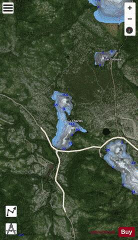 Charles, Lac depth contour Map - i-Boating App - Satellite