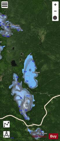 Blanc, Lac depth contour Map - i-Boating App - Satellite