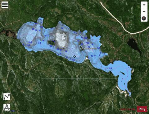 Pas Perdus, Lac des depth contour Map - i-Boating App - Satellite