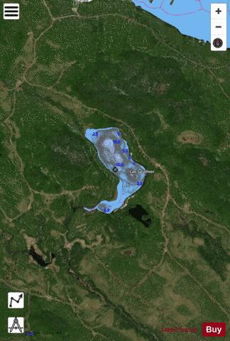 Saulmer, Lac depth contour Map - i-Boating App - Satellite