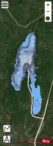 Cruche, Lac a la depth contour Map - i-Boating App - Satellite