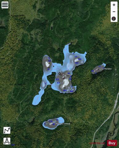Central, Lac depth contour Map - i-Boating App - Satellite