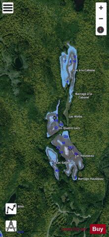 Wabo, Lac depth contour Map - i-Boating App - Satellite