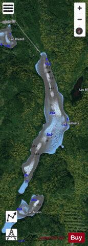 Veillette, Lac depth contour Map - i-Boating App - Satellite