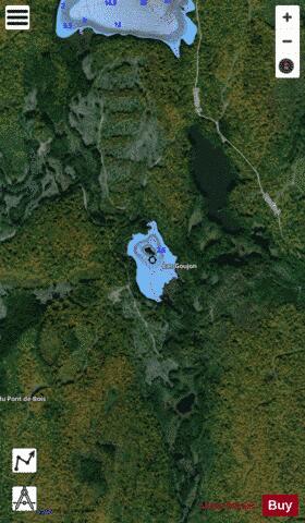 Goujon, Lac depth contour Map - i-Boating App - Satellite