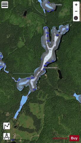 Desrochers, Lac depth contour Map - i-Boating App - Satellite