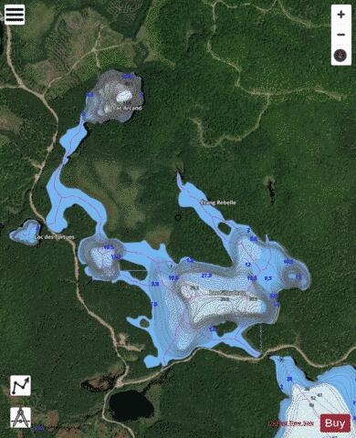 Arcand, Lac depth contour Map - i-Boating App - Satellite