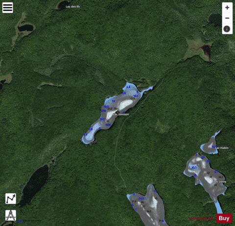 Samson, Lac depth contour Map - i-Boating App - Satellite