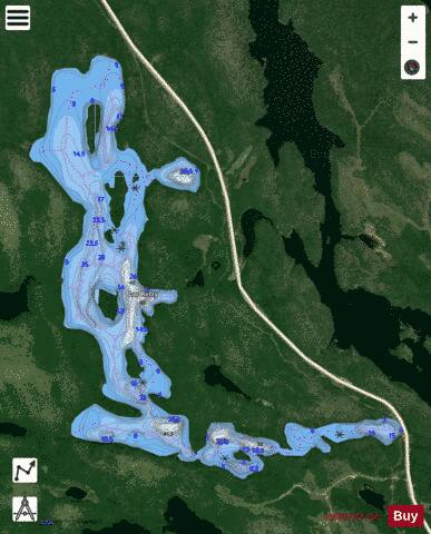Retty, Lac depth contour Map - i-Boating App - Satellite