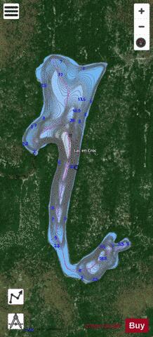 Croc, Lac en depth contour Map - i-Boating App - Satellite