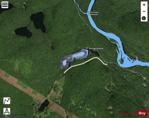 Genetot, Lac depth contour Map - i-Boating App - Satellite