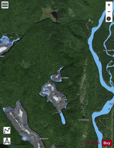 Habin, Lac depth contour Map - i-Boating App - Satellite