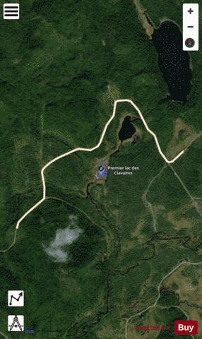 Clavaires, Premier lac des depth contour Map - i-Boating App - Satellite