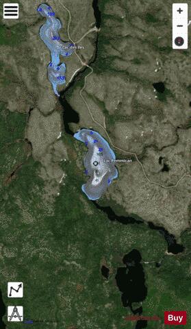 Pemmican, Lac depth contour Map - i-Boating App - Satellite