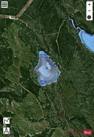 Montagnais, Petit lac aux depth contour Map - i-Boating App - Satellite