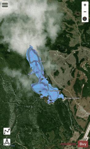 Yvette, Lac depth contour Map - i-Boating App - Satellite