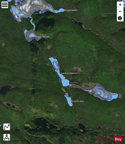 Simon, Lac depth contour Map - i-Boating App - Satellite