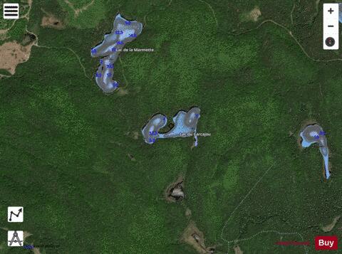 Carcajou, Lac du depth contour Map - i-Boating App - Satellite