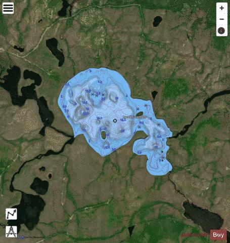 Cantons, Lac des depth contour Map - i-Boating App - Satellite