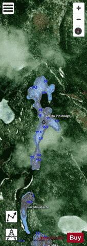 Pin Rouge, Lac du depth contour Map - i-Boating App - Satellite