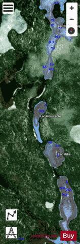Moustache, Lac depth contour Map - i-Boating App - Satellite