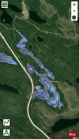 Kinonge, Lac depth contour Map - i-Boating App - Satellite