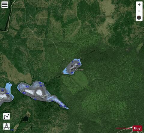 Coyote, Lac du depth contour Map - i-Boating App - Satellite