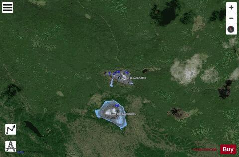 Gelinotte, Lac de la depth contour Map - i-Boating App - Satellite