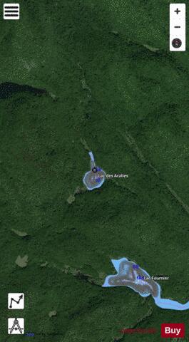 Aralies, Lac des depth contour Map - i-Boating App - Satellite