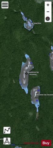 Inconnu, Deuxieme lac depth contour Map - i-Boating App - Satellite
