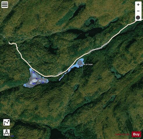Carpe, Lac de la depth contour Map - i-Boating App - Satellite