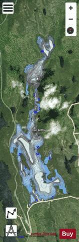 Arthur, Lac depth contour Map - i-Boating App - Satellite