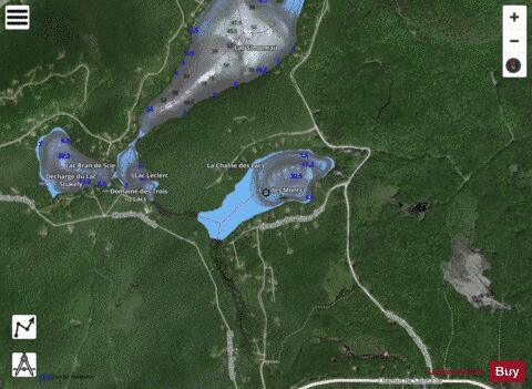 Monts, Lac des depth contour Map - i-Boating App - Satellite