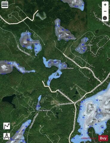 Rochon, Lac depth contour Map - i-Boating App - Satellite