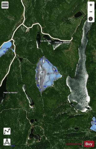 Wabano Lac depth contour Map - i-Boating App - Satellite